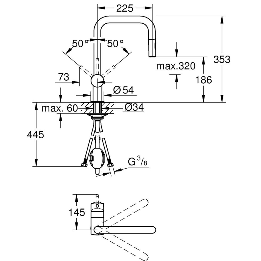 GROHE 32322DL2 - Mitigeur d'évier A, finition bronze