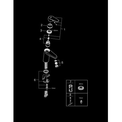 GROHE 3246920E - Mitigeur pour lavabo EURODISC COSMOPOLITAN taille S chromé