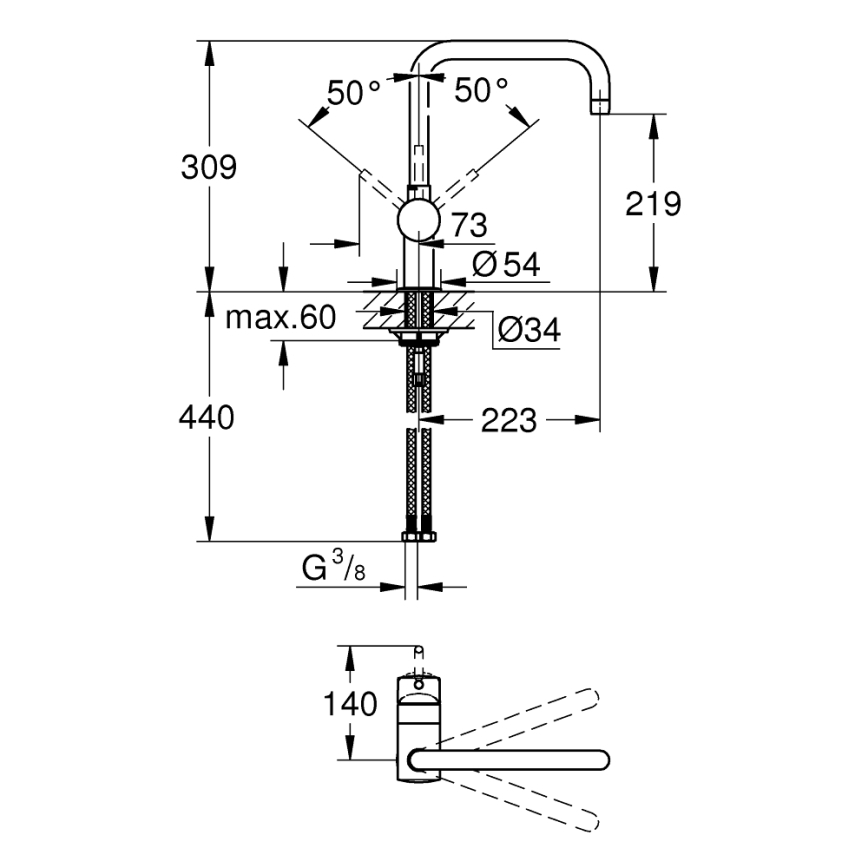 GROHE 32488000 - Miscelatore per lavello A cromato lucido