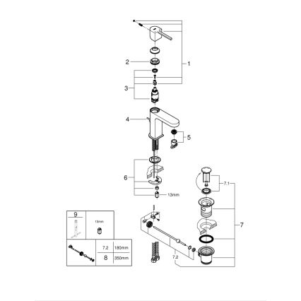 GROHE 32612003 - Mitigeur pour lavabo PLUS taille S chromé brillant