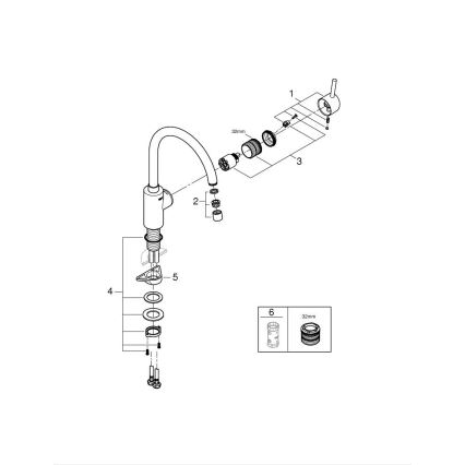 GROHE 32661003 - Mitigeur d'évier CONCETTO, finition chrome brillant