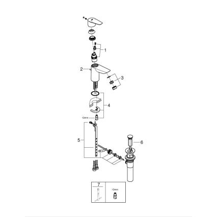 GROHE 32819001 - Mitigeur lavabo BAUEDGE 147 mm chrome brillant