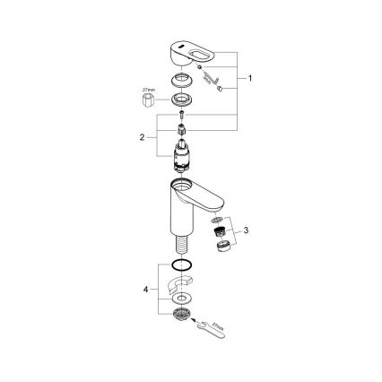 GROHE 32857000 - Vanne d'arrêt BAULOOP DN 15, chrome brillant