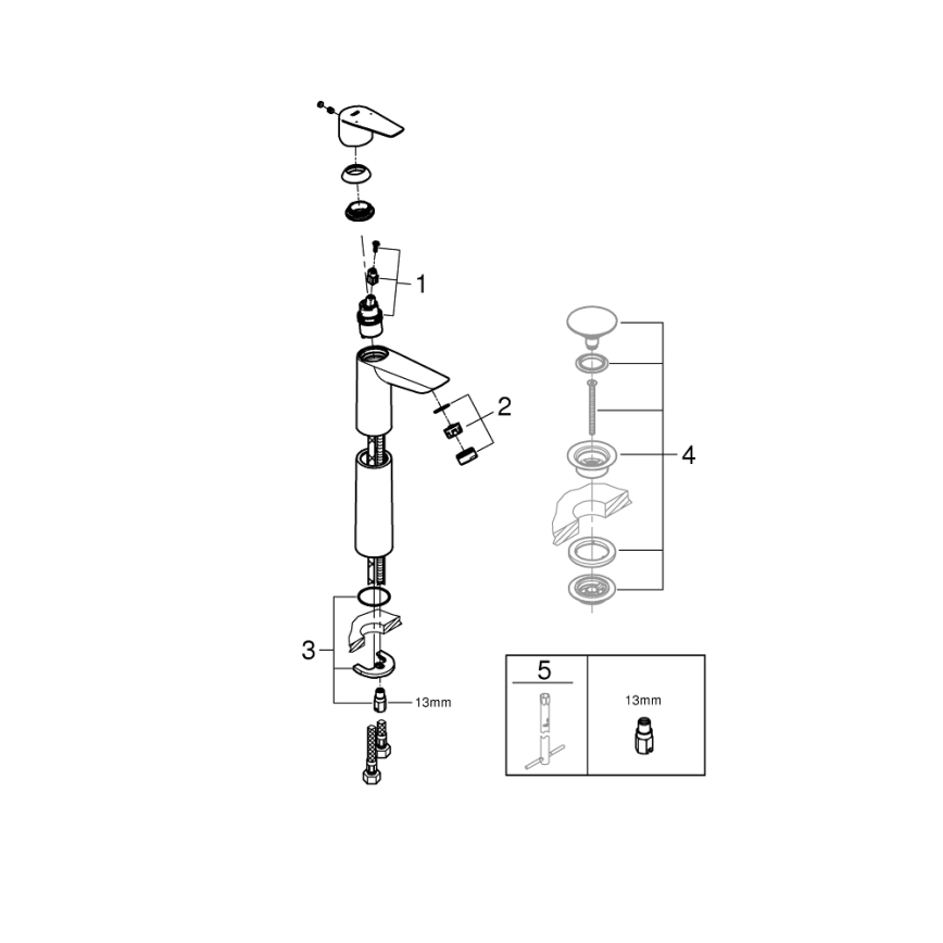 GROHE 32860001 - Waschtischarmatur BAUEDGE 304 mm glänzender Chrom