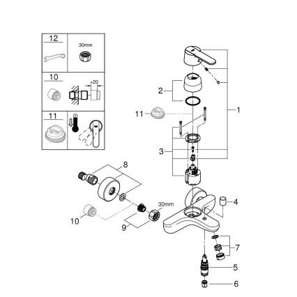 GROHE 32887000 - Wannenarmatur GET DN 15, glänzender Chrom