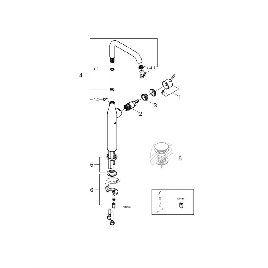 GROHE 32901AL1 - Miscelatore per lavabo ESSENCE formato XL grafite