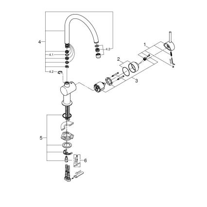 GROHE 32917000 - Mitigeur d'évier A 356 mm chrome brillant