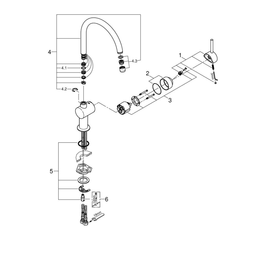 GROHE 32917000 - Rubinetto per lavello A 356 mm cromo lucido