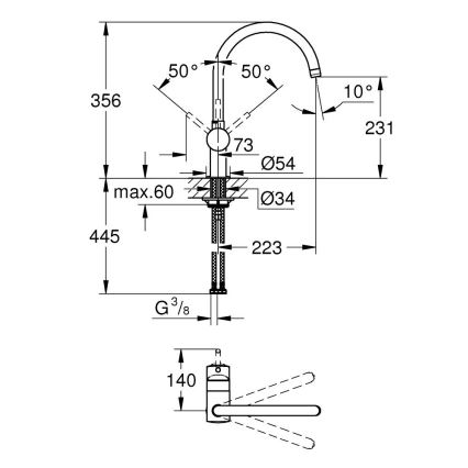 GROHE 32917000 - Rubinetto per lavello A 356 mm cromo lucido