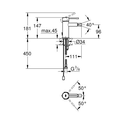 GROHE 32934001 - Miscelatore per bidet ESSENCE DN 15 cromo lucido