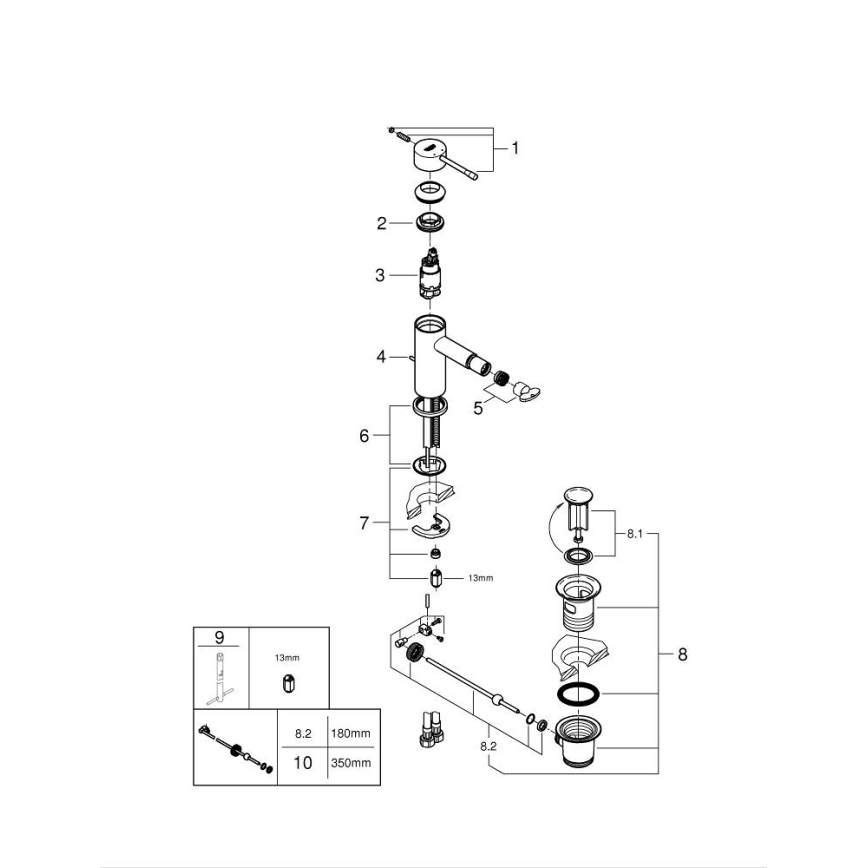 GROHE 32935001 - Miscelatore per bidet ESSENCE DN 15 cromo lucido