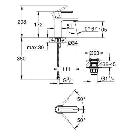 GROHE 33163003 - Mitigeur pour lavabo PLUS 172 mm, chrome brillant