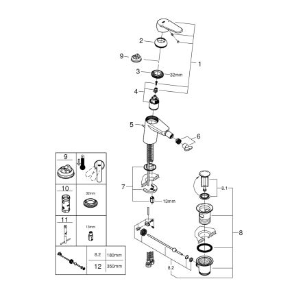 GROHE 33244002 - Miscelatore per bidet EURODISC COSMOPOLITAN DN 15 cromo lucido