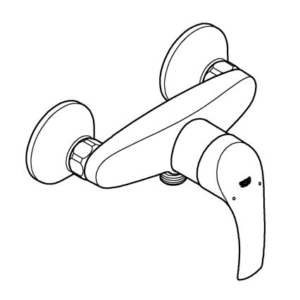 GROHE 33555002 - Mitigeur de douche EUROSMART DN 15 chromé brillant