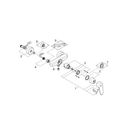 GROHE 33569002 - Miscelatore per doccia EURODISC COSMOPOLITAN DN 15 cromo lucido
