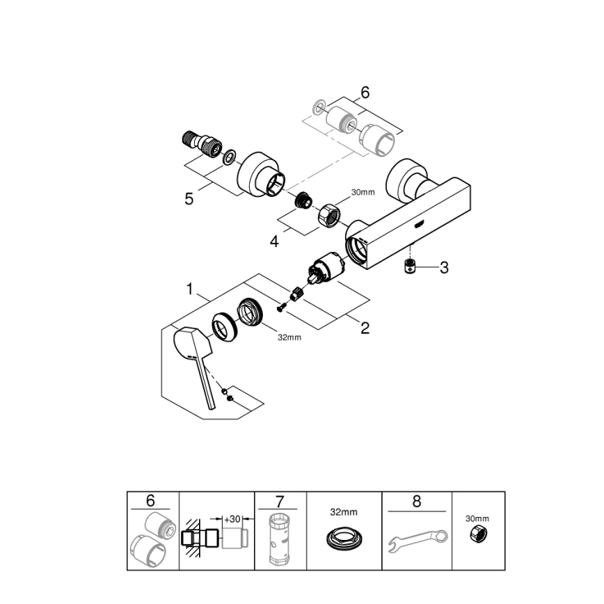 GROHE 33577003 - Mitigeur de douche PLUS DN 15, chromé brillant