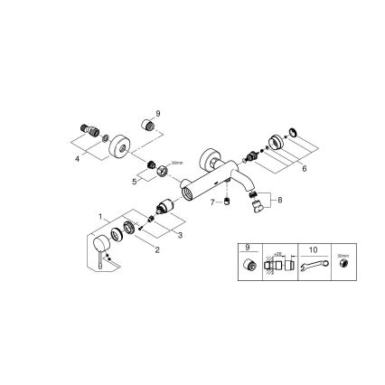 GROHE 33624DL1 - Badewannenarmatur ESSENCE 193 mm, gebürstetes Kupfer