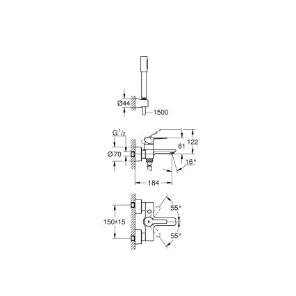 GROHE 33850001 - Badewannenarmatur LINEARE DN 15, glänzender Chrom
