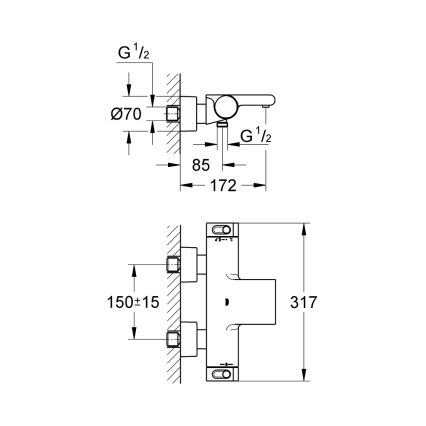 GROHE 34174001 - Miscelatore termostatico per vasca GROHTHERM 2000 172 mm cromo lucido