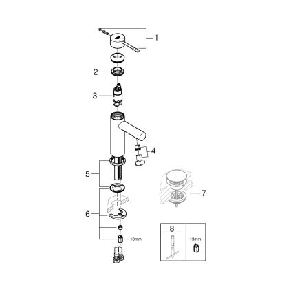 GROHE 34294001 - Waschtischarmatur ESSENCE DN 15, Hochglanz-Chrom