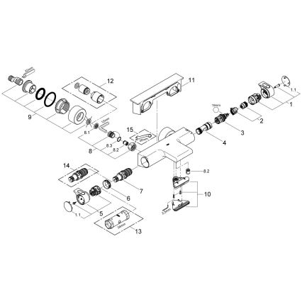 GROHE 34464001 - Mitigeur thermostatique pour baignoire GROHTHERM 2000 DN 15 chromé brillant