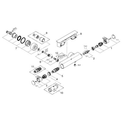 GROHE 34469001 - Mitigeur thermostatique de douche GROHTHERM 2000 DN 15 chrome