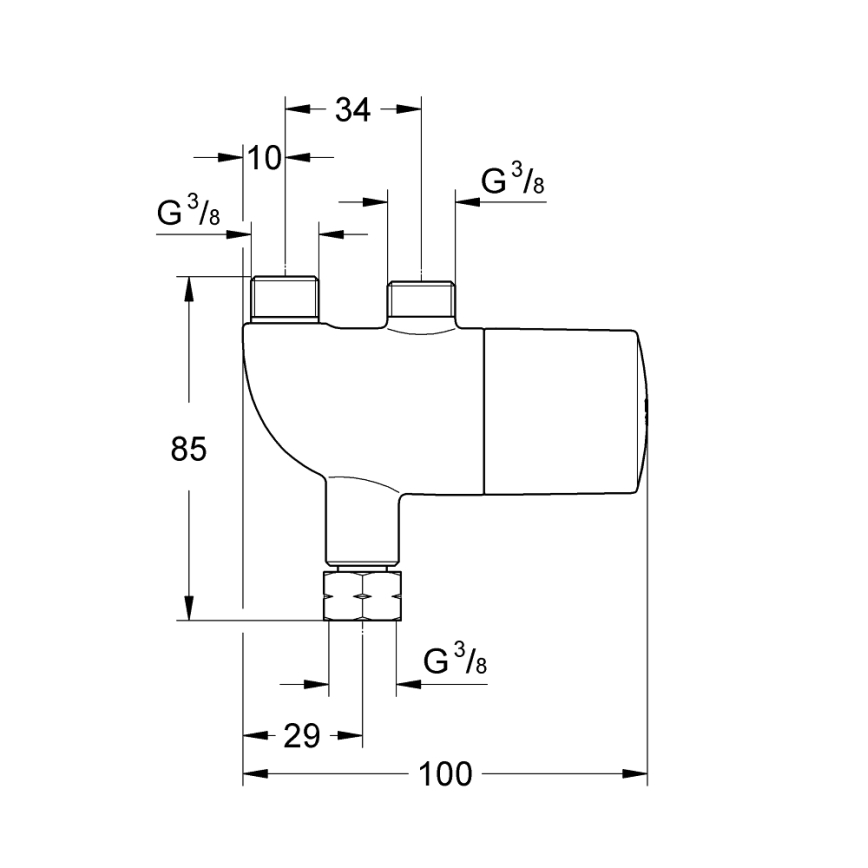 GROHE 34487000 - Protection thermostatique anti-brûlure GROHTHERM MICRO, finition chromée