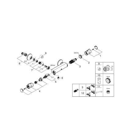 GROHE 34558000 - Miscelatore termostatico per doccia GROHTHERM 800 DN 15 cromo lucido