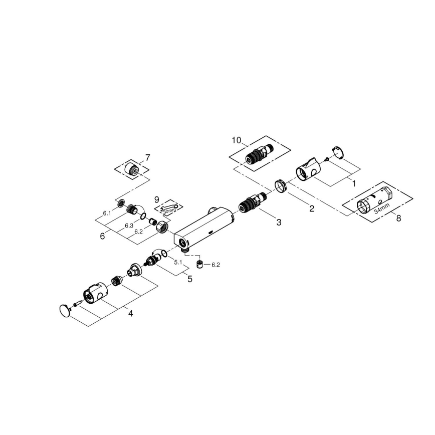 GROHE 34561000 - Miscelatore termostatico per doccia DN 15, cromo lucido