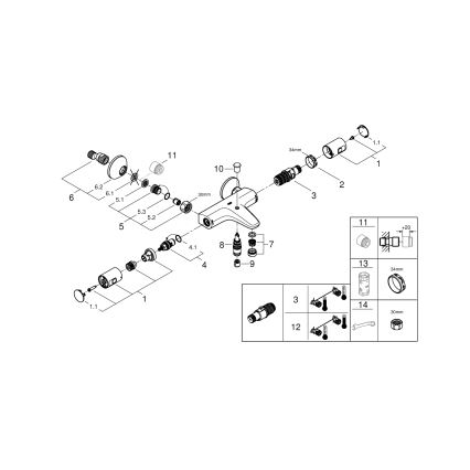 GROHE 345982430 - Miscelatore termostatico per vasca PRECISION START 168 mm nero