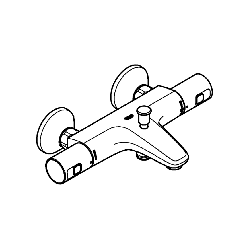 GROHE 345982430 - Miscelatore termostatico per vasca PRECISION START 168 mm nero