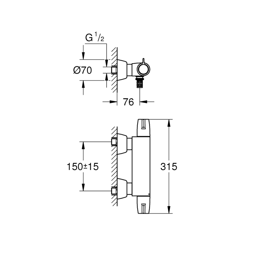 GROHE 34666000 - Miscelatore termostatico medico DN 15 cromo lucido