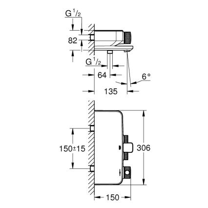 GROHE 34718000 - Thermostat-Badewannenarmatur GROHTHERM SMARTCONTROL 12” Chrom