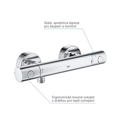 GROHE 34765000-Mitigeur thermostatique de douche GROHTHERM COSMOPOLITAN DN 15 chromé