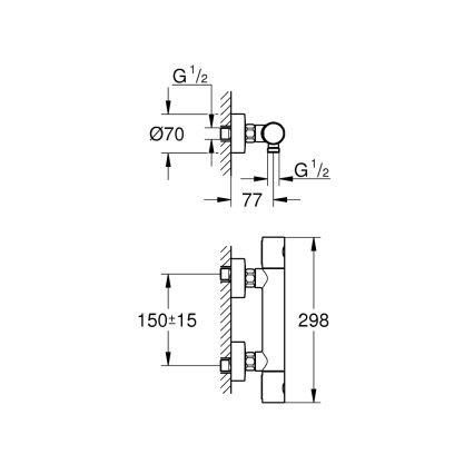 GROHE 34773000 - Miscelatore termostatico per doccia PRECISION GET DN 15, cromo lucido