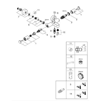 GROHE 34774000 - Mitigeur thermostatique pour baignoire PRECISION GET DN 15 chromé brillant