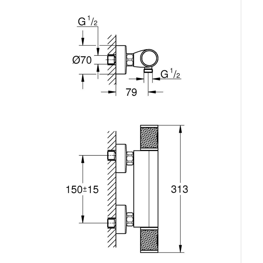 GROHE 34790000 - Miscelatore termostatico per doccia PRECISION FEEL DN 15 cromato