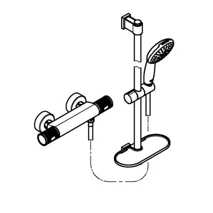 GROHE 34791001 - Thermostat-Duschgarnitur PRECISION FEEL 600 mm Chrom