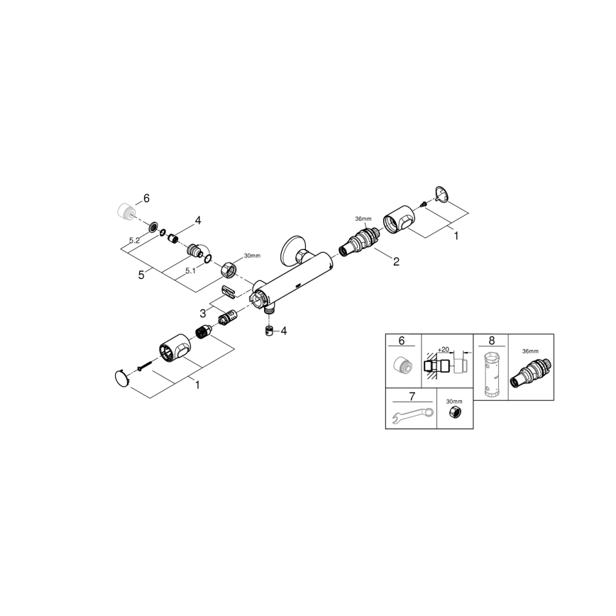 GROHE 34799000 - Thermostatische Duscharmatur PRECISION FLOW DN 15 Chrom