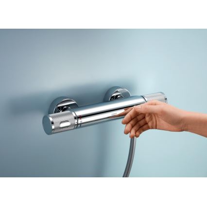 GROHE 34853001 - Ensemble de douche avec mitigeur thermostatique PRECISION FEEL+ 90 cm, fini chromé brillant