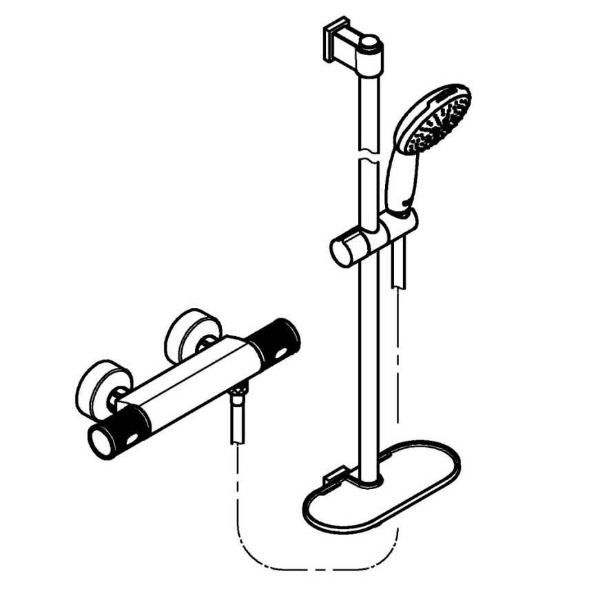 GROHE 34853001 - Miscelatore termostatico per doccia PRECISION FEEL + set doccia 90 cm cromo