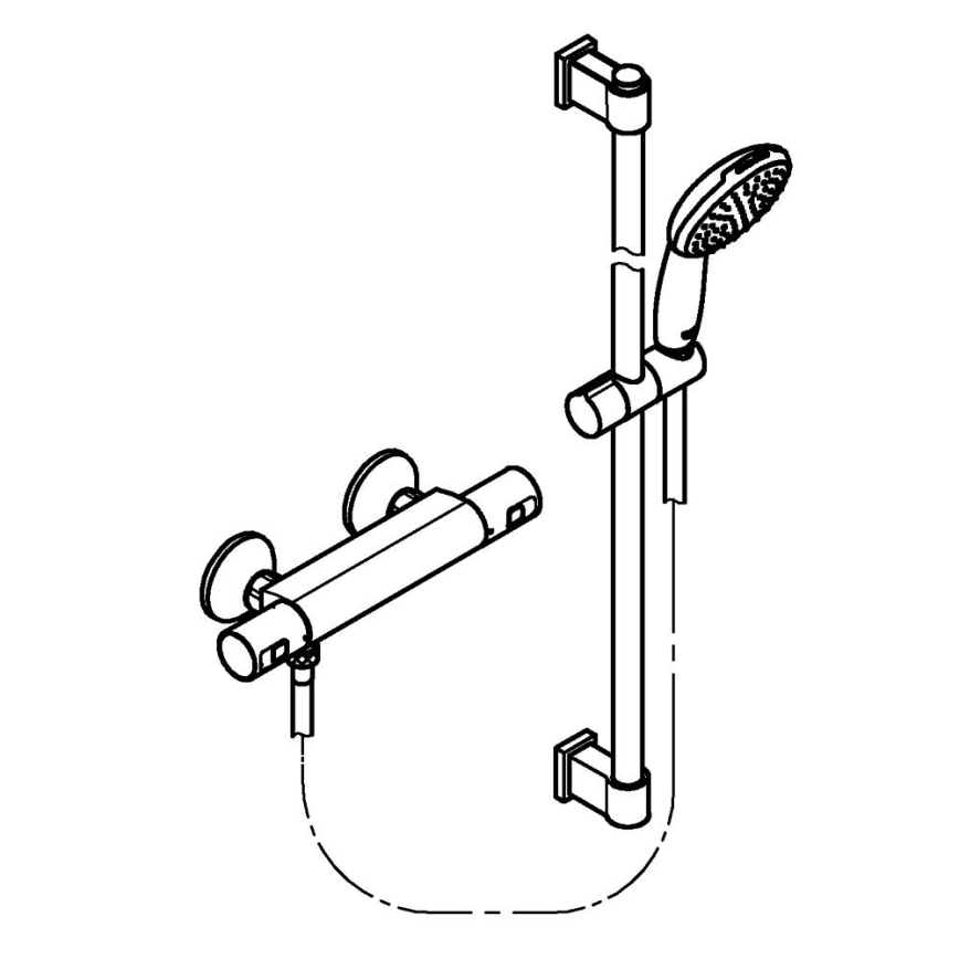 GROHE 34854001 - Set doccia con miscelatore termostatico PRECISION START 900 mm, cromo lucido
