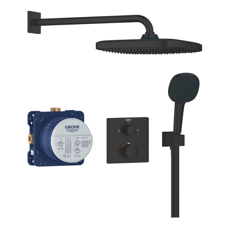 GROHE 348822430 - Set doccia PRECISION 250 × 250 mm nero