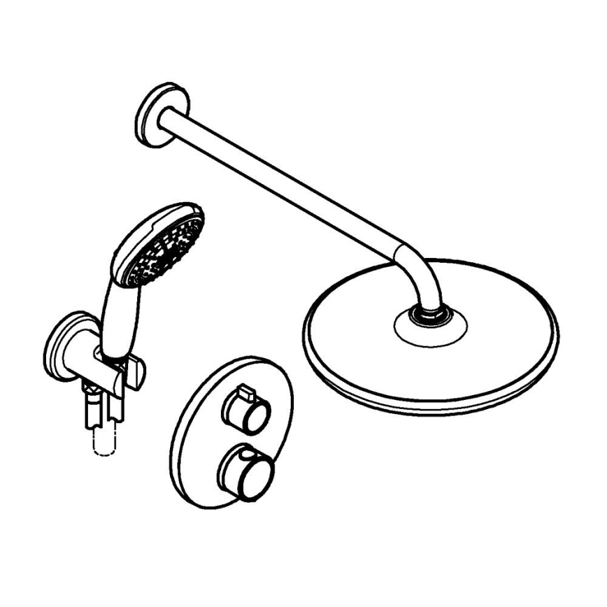 GROHE 348832430 - Ensemble de douche VITALIO START 250 mm noir