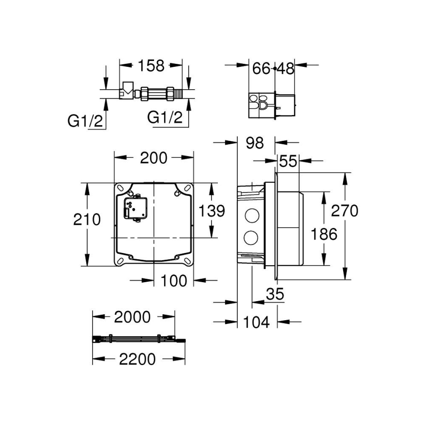 GROHE 36264001 - Système encastré ESSENSE E, chrome poli