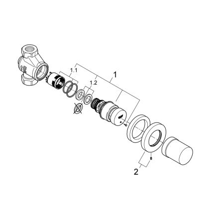 GROHE 36268000-Selbstschließendes Durchgangsventil EUROECO COSMOPOLITAN T DN 15 Chrom