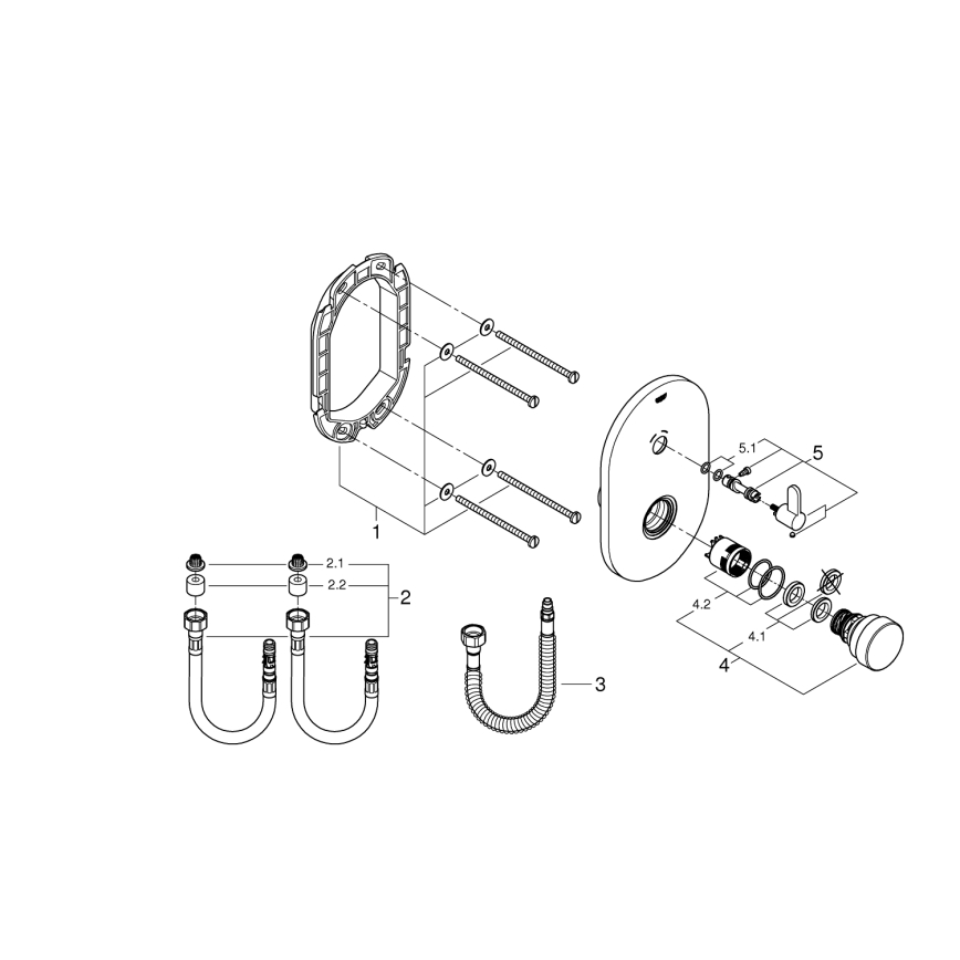 GROHE 36321000 - Miscelatore doccia a chiusura automatica EUROSMART COSMOPOLITAN T, cromato