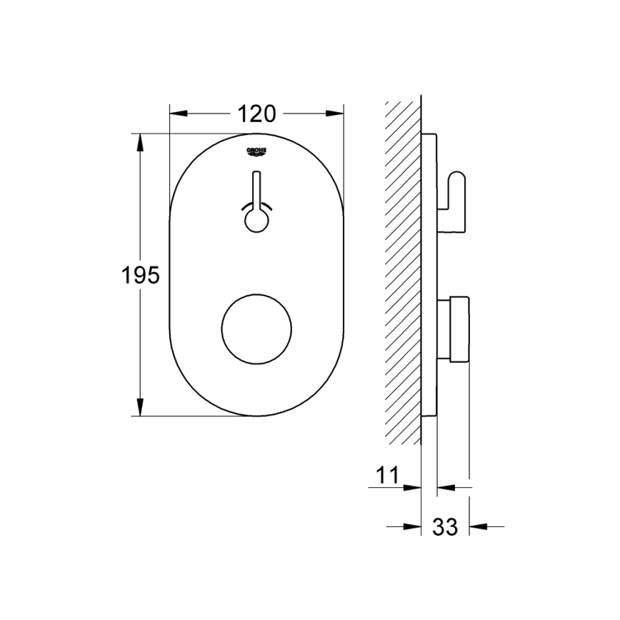 GROHE 36321000 - Mitigeur de douche à fermeture automatique EUROSMART COSMOPOLITAN T chromé
