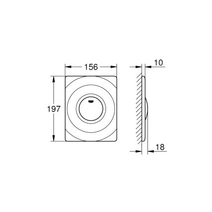 GROHE 37063000 - Plaque de déclenchement SURF 156 × 197 mm chrome brillant