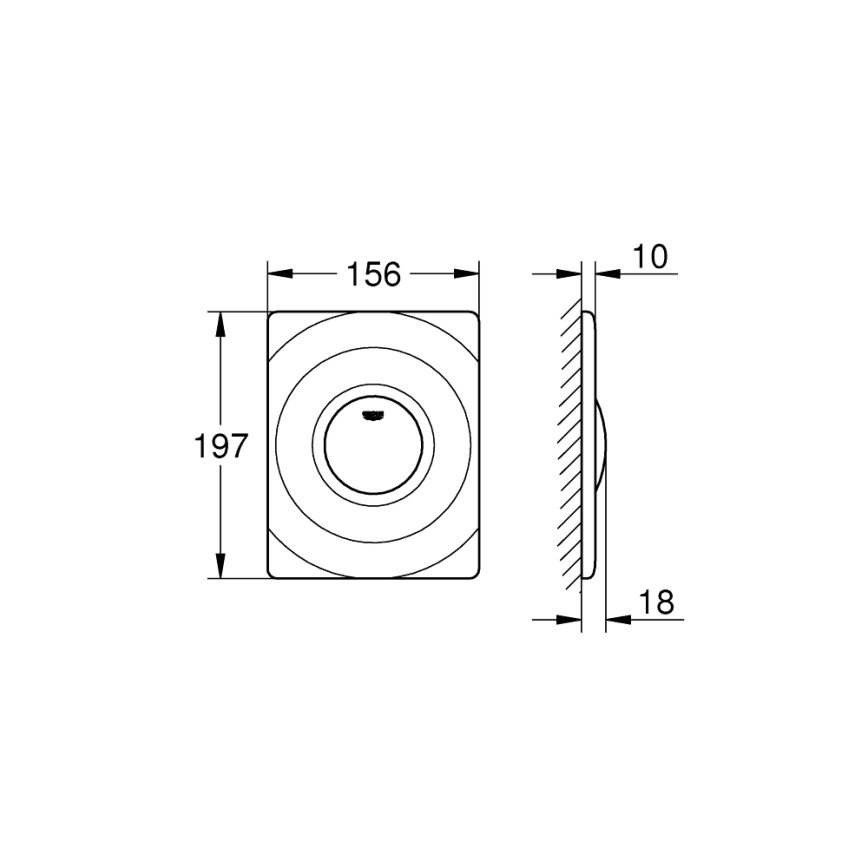 GROHE 37063SH0 - Placca di comando SURF 156 × 197 mm bianca